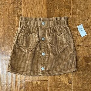 NEW WITH TAGS Toddler Girls Old Navy Heart Pocket Skirt - 4T - Caramel Brown